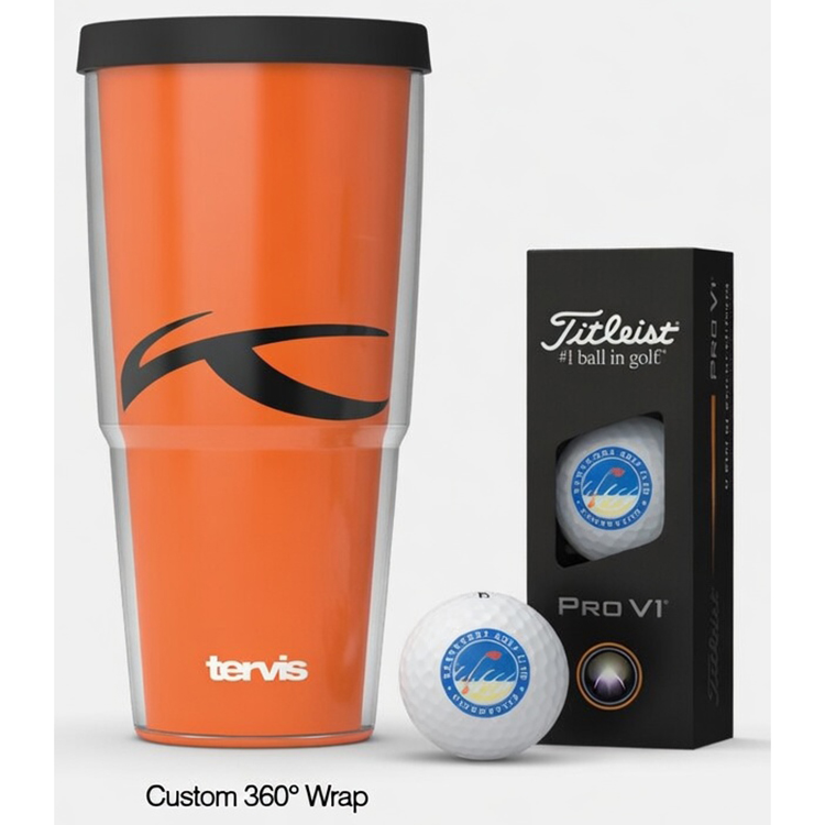 Titleist 3-Ball Tervis Tumbler with 360 Degree Custom Graphic