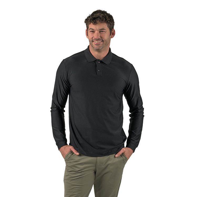 Good Good Drive Long Sleeve Textured Polo