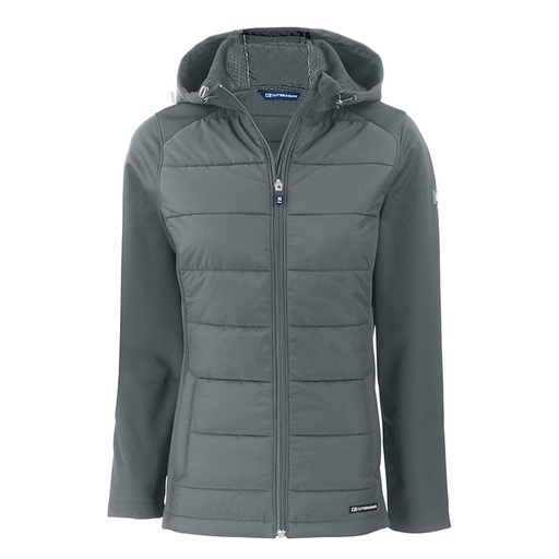[LCO00064] Cutter and Buck Ladies Evoke Hybrid Eco Softshell Recycled Full Zip Hooded Jacket