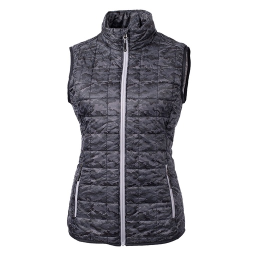 Cutter and Buck Ladies Rainier PrimaLoft® Eco Insulated Full Zip Printed Puffer Vest