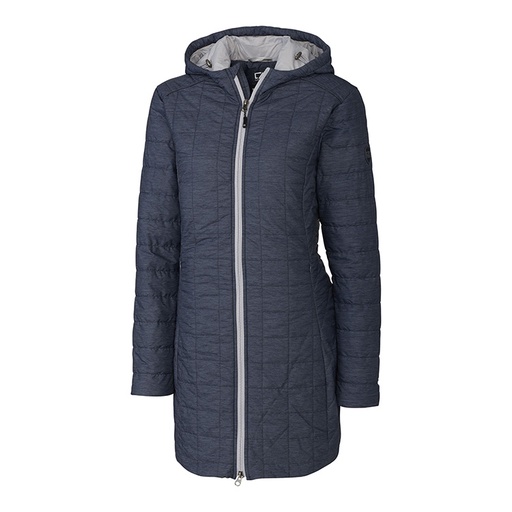 Cutter and Buck Ladies Rainier PrimaLoft® Eco Insulated Hooded Long Coat