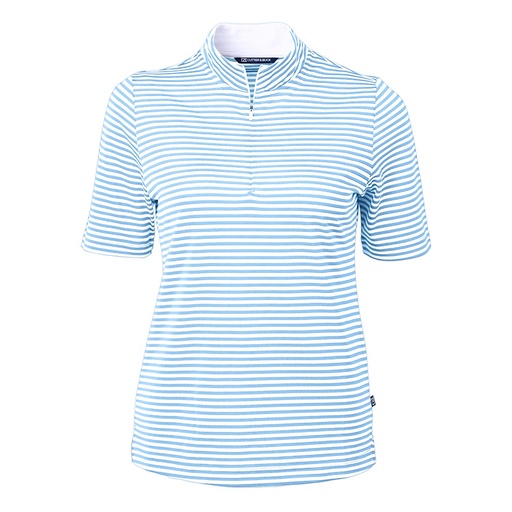 Cutter and Buck Ladies Virtue Eco Pique Stripe Recycled Polo