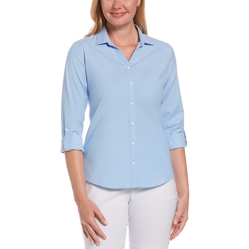 Perry Ellis Ladies Heathered Woven Shirt**