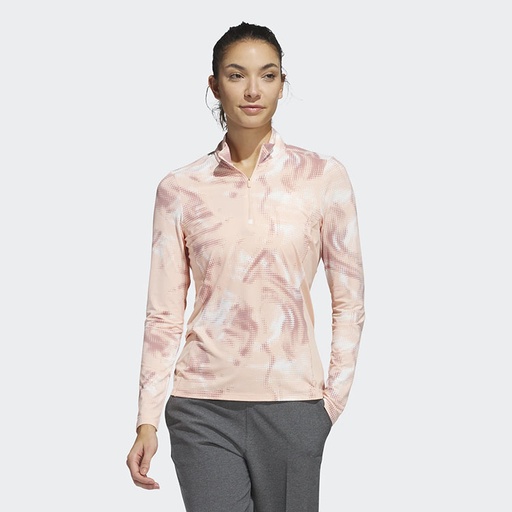 adidas Ladies Ultimate365 Printed Quarter Zip Mock**