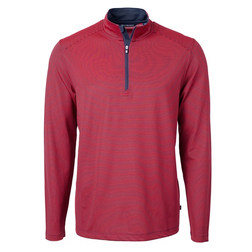 [MCK01258] Virtue Eco Pique Micro Stripe Recycled Quarter Zip