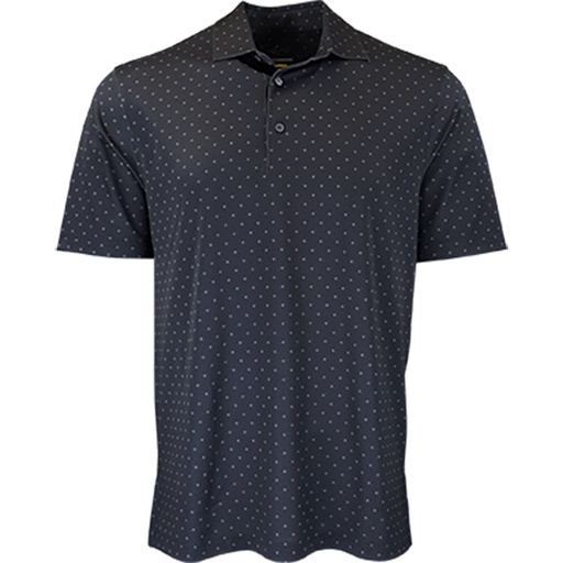 [GNF2K487-BLK] Greg Norman Micro Pique Spinner Print Polo