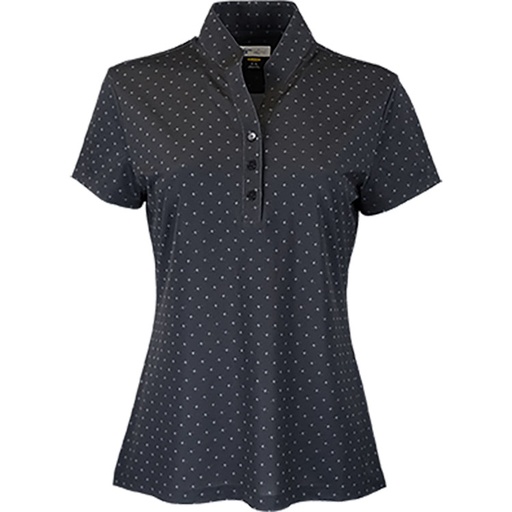 [WNF2K488-BLK] Greg Norman Ladies Micro Pique Spinner Print Polo