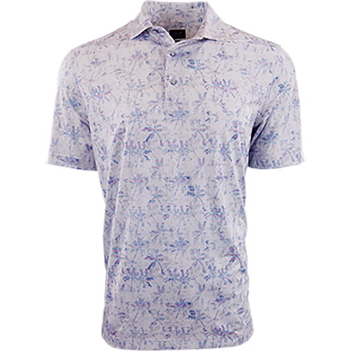 [GNS4K534-WHT] Greg Norman Crosshatch Palm ML75 Stretch Polo