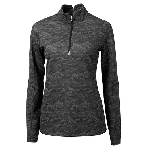 Cutter and Buck Ladies Traverse Camo Print Stretch Quarter Zip Pullover*