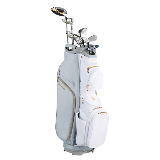 [KGPS] TaylorMade Ladies Kalea Gold 10 Pc. Package Set with Cart Bag