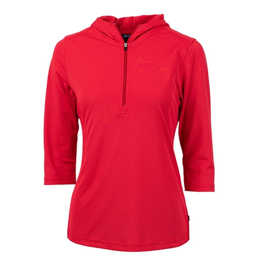 [LCK00120] Cutter and Buck Ladies Virtue Eco Pique Recycled Quarter Zip Pullover Hoodie