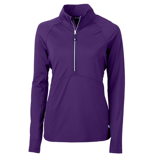 [LCK00128] Cutter and Buck Ladies Half Zip Adapt Eco Knit Stretch Recycled Pullover