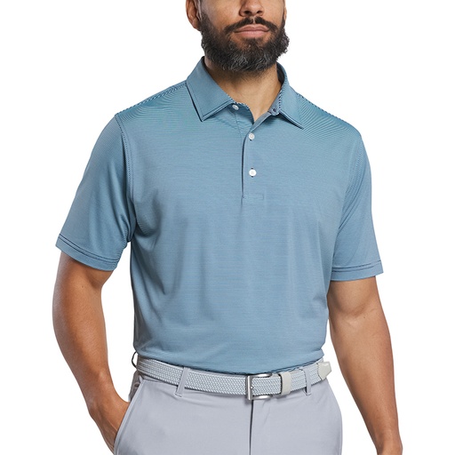 [33262] FootJoy MicroFeeder Stripe Lisle Polo - Athletic Fit