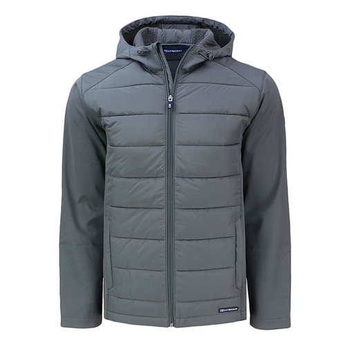 Cutter and Buck Evoke Hybrid Eco Softshell Recycled Full Zip Hooded Jacket- Men's Big and Tall-