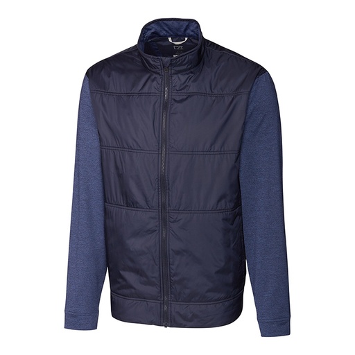 [BCK09406] Cutter and Buck Stealth Hybrid Quilted Full Zip Windbreaker Jacket- Men's Big and Tall