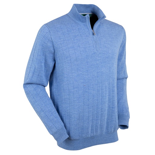 [BJL472308] Bobby Jones Signature Merino Lined 1/4 Zip Mock Neck Wind Sweater