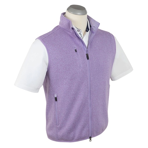 [BJ522201] Bobby Jones Performance Heathered Full Zip Fleece Vest