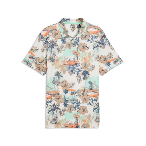 [634845-01] Puma Cloudspun Palm Polo- Left Chest	 
