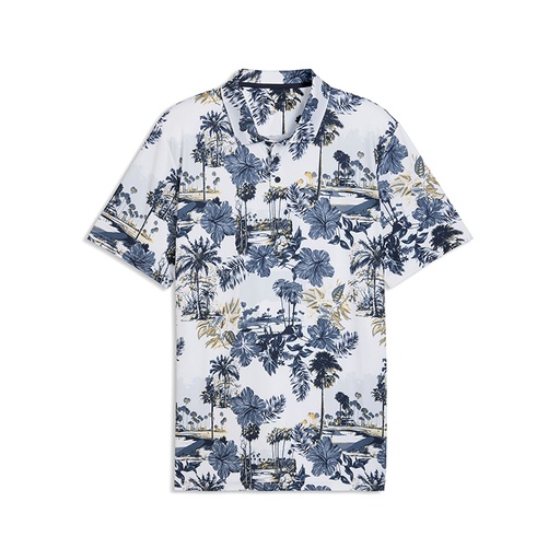 [634849-01] Puma Cloudspun Palm Polo- Back Neck 