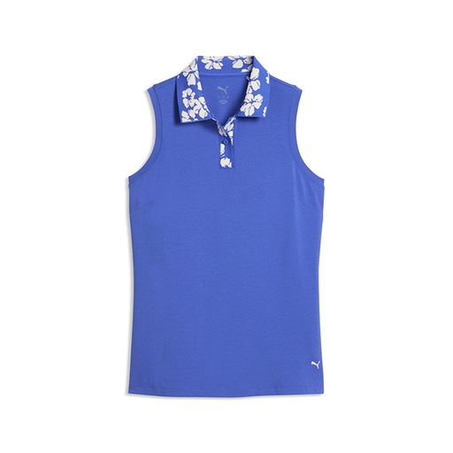 [635043] Puma Ladies Modalon Floral Rib Sleeveless Polo