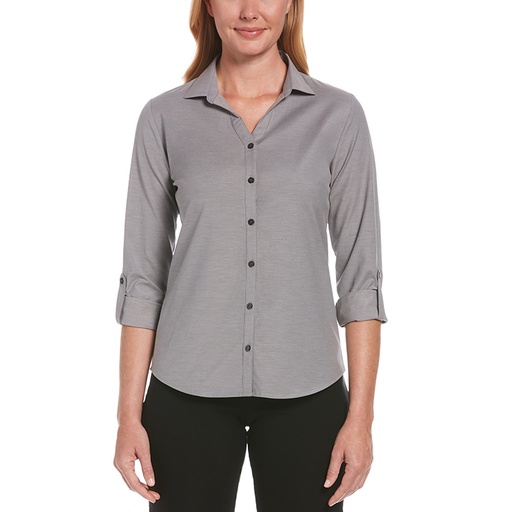 [PEW107] Perry Ellis Ladies Heathered Woven Shirt