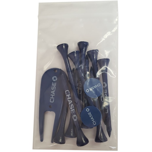 [STP2110L] Golf Tee Combo Pack - (10) 3 1/4" Tees, (2) Ball Markers, (1) Divot Tool