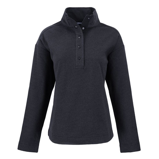 [LCK00180] Ladies Point Eco Textured Fleece Recycled Snap Pullover