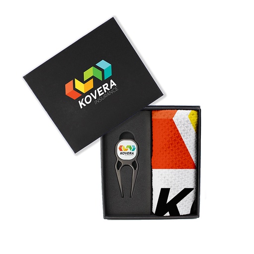 [MPBCUATROTOWEL] Cuatro Divot Tool and Dormie Towel Mini Presentation Box