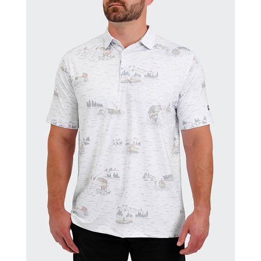 [MTLNSPOWHT] Waggle Tight Lines Polo